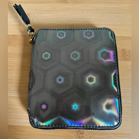 Comme des Garcons Square Bifold Full Zip Around Wallet in Black Hologram - Rare - Picture 3 of 15